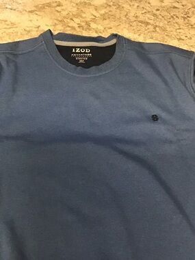 Izod Men's Crewneck Sweatshirt in Blue with Embroidered Logo